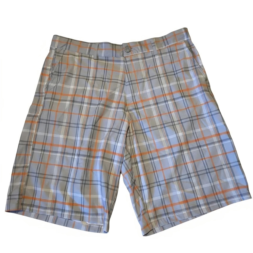 OP Gray and Orange Plaid Men's Shorts Size 36 x 22